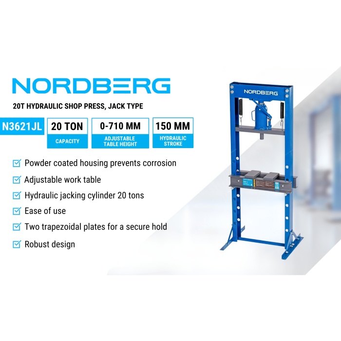20T Hydraulic shop press NORDBERG N3621JL - Image 5