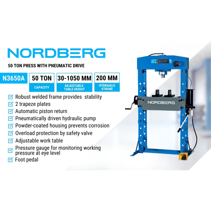 50 TON Press with pneumatic drive NORDBERG N3650A - Image 7